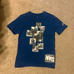 Blue Air Jordan and Spike Lee tee adult M